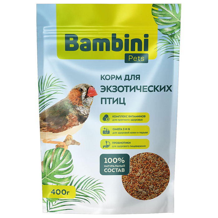 Корм Bambini Pets для экзотических птиц, 400 г