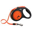 flexi рулетка Neon New M (до 25 кг) лента 5 м, светоотражающая, оранжевый неон