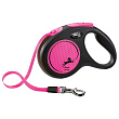 flexi рулетка Neon New M (до 25 кг) лента 5 м, светоотражающая,розовый неон