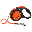 flexi рулетка Neon New S (до 15 кг) лента 5 м, светоотражающая, оранжевый неон