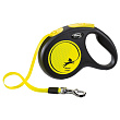 flexi рулетка Neon New М (до 25 кг) лента 5 м, светоотражающая, желтый неон