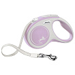 flexi рулетка NEW LINE Comfort S (до 15 кг) лента 5 м серый/розовый