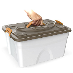 BAMA PET контейнер для хранения корма SIM PET 18л 40x30x22h см, бежевый СКИДКА 50%
