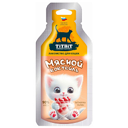 Лакомство TiTBiT для кошек Коктейль мясной 15 г Лакомство TiTBiT для кошек Коктейль мясной 15 г