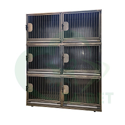 ТД ВЕТ Модуль клеток из нерж. стали, 3х ярусный из 6 клеток 2/2/2, 1200х500х1520(1680)h