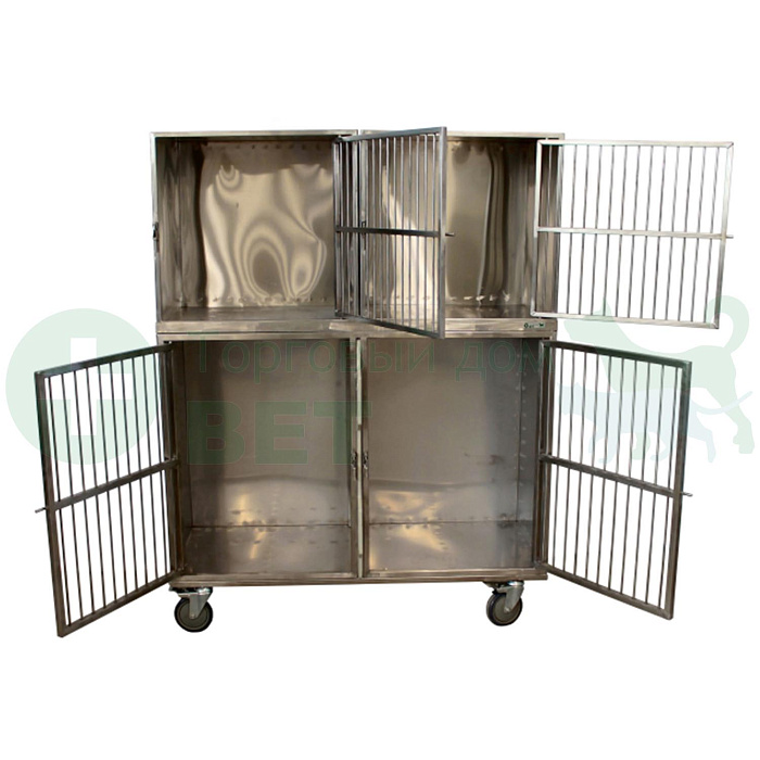 ТД ВЕТ Модуль клеток из нерж. стали, 2х ярусный из 4 клеток, 1200х520х1380(1540)h