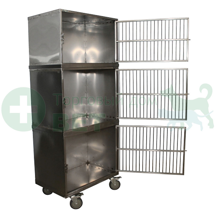 ТД ВЕТ Модуль клеток из нерж. стали, 3х ярусный  из 3 клеток 1/1/1, 800х500х1500(1660)h