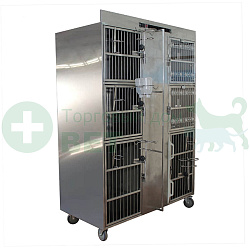 ТД ВЕТ Модуль клеток из нерж. стали, 3х ярусный  из 6 клеток 2/2/2, 1400х700х1800(1950)h