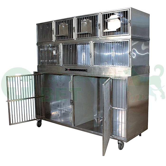 ТД ВЕТ  Модуль клеток из нерж. стали, 3х ярусный  из 9 клеток 2/3/4, 2000х700(600)х1800(1960h))