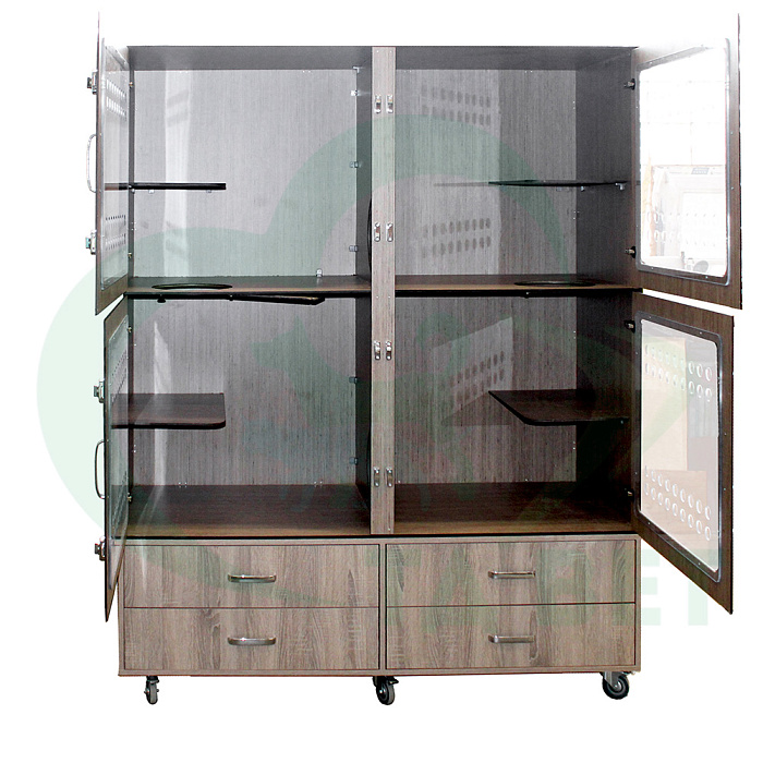 ТД ВЕТ Зоогостиницы для кошек из HPL+ ящики из ЛДСП 1500х600х1400(1800) h c ящиками