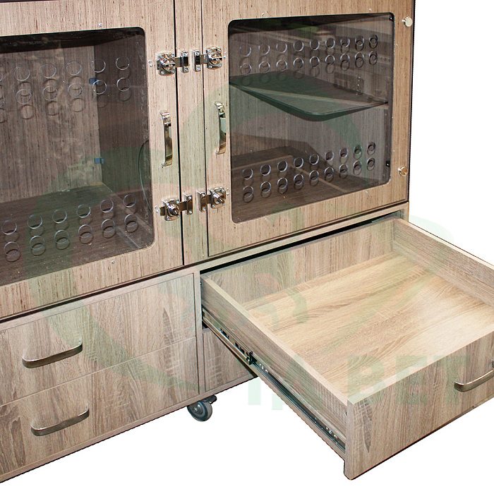 ТД ВЕТ Зоогостиницы для кошек из HPL+ ящики из ЛДСП 1500х600х1400(1800) h c ящиками