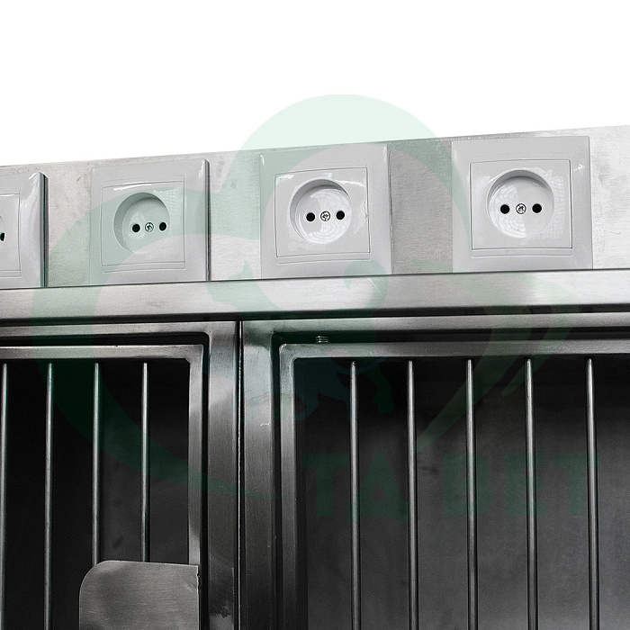 ТД ВЕТ Модуль из 12 клеток нерж стали с освещением ящики ЛДСП 2270х800х1870(1890) мм