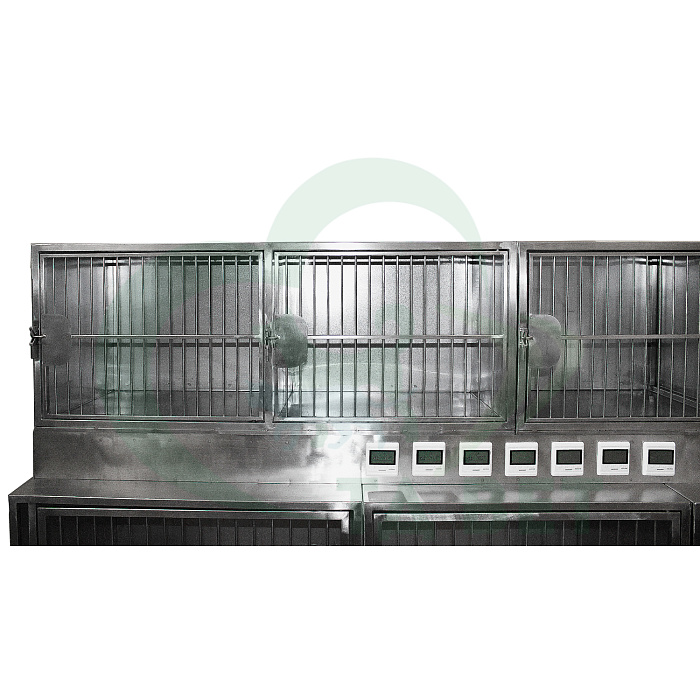 ТД ВЕТ Модуль из 7 клеток нерж. стали с подогревом 2600х740(770)600(630) х1540(1640) с колесами