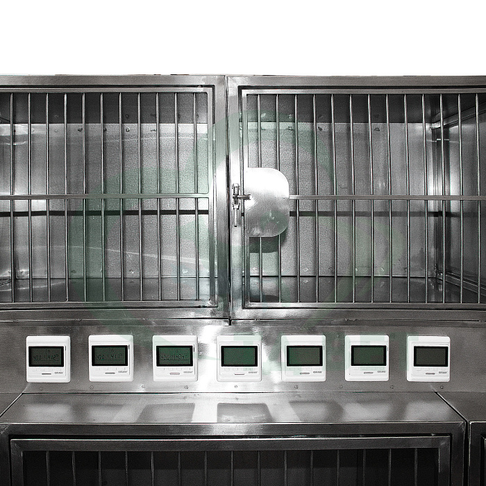 ТД ВЕТ Модуль из 7 клеток нерж. стали с подогревом 2600х740(770)600(630) х1540(1640) с колесами