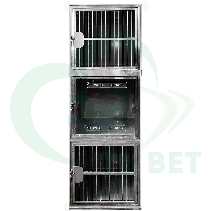 ТД ВЕТ Модуль клеток из полипропилена, 3х ярусный из 3 клеток (верхняя съемная) 1/1/1, 600x600x1800(1970)h