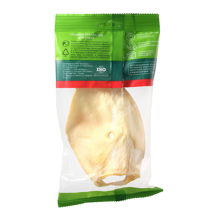 Лакомство TiTBiT Ухо телячье большое для собак 27 г