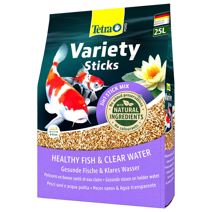 Корм Tetra Pond Variety Sticks для прудовых рыб (3 вида палочек) 25 л