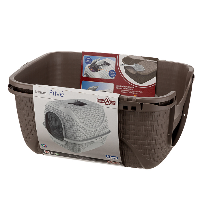 BAMA PET био-туалет для кошек PRIVE 42х50,5х39,6h см, коричневый СКИДКА 40%