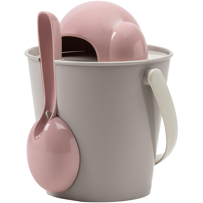 United Pets ведро для сухого корма "Dog-Crock" 7,5 л, серо-розовый, для собак