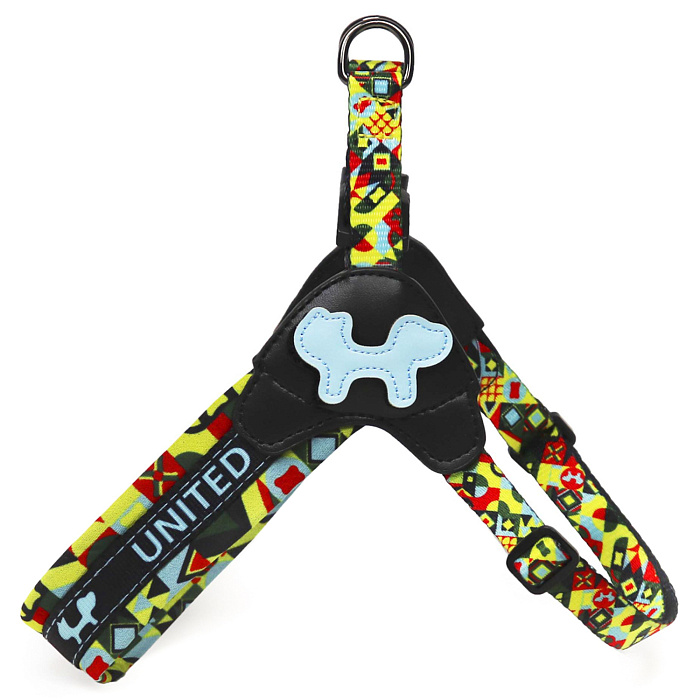 Шлейка United Pets для собак Complete me S 42 x 44-58 см, разноцветный рисунок