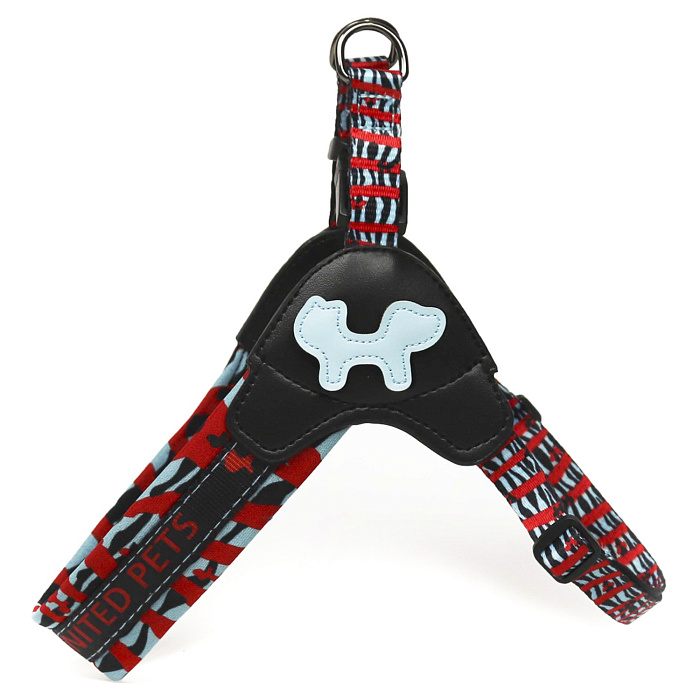 Шлейка United Pets для собак Complete me S 42 x 44-58 см, красная зебра