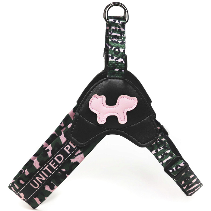 Шлейка United Pets для собак Complete me S 42 x 44-58 см, розовый камуфляж