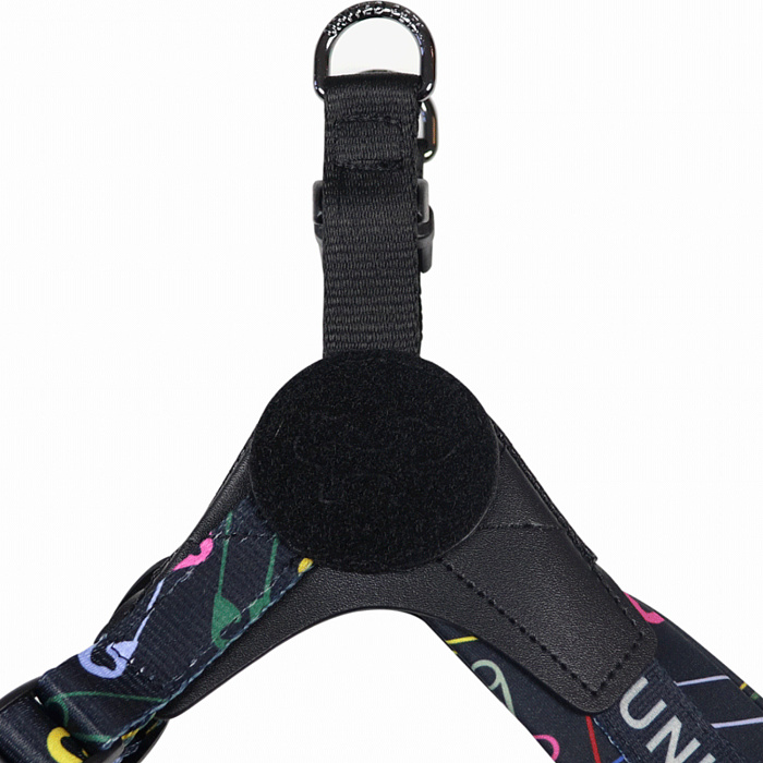 Шлейка United Pets для собак Complete me 3.5 - XL 48-64, черный с разноцветными булавками
