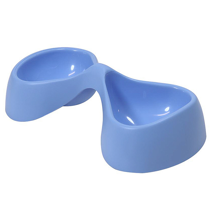 United Pets миска двойная Bicio, 2х230 мл, голубая