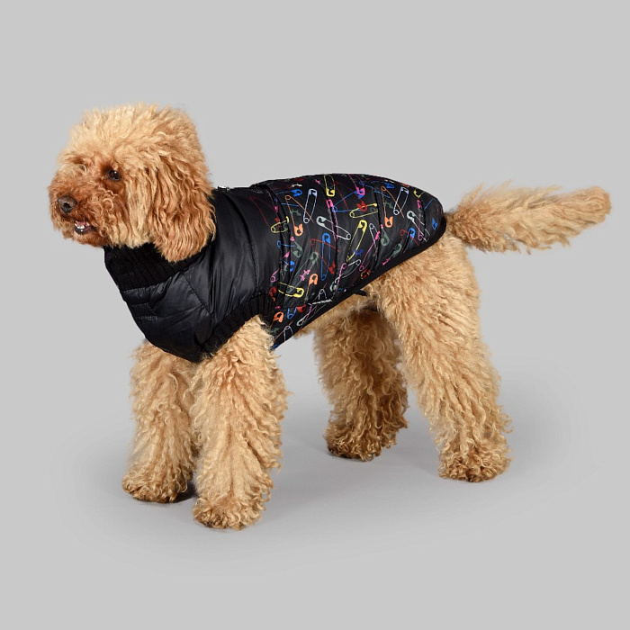 Куртка United Pets для собак Polar 30, черный с разноцветными булавками