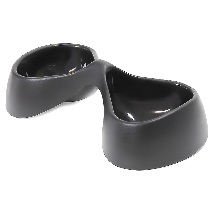 United Pets миска двойная Bicio, 2х230 мл, черная