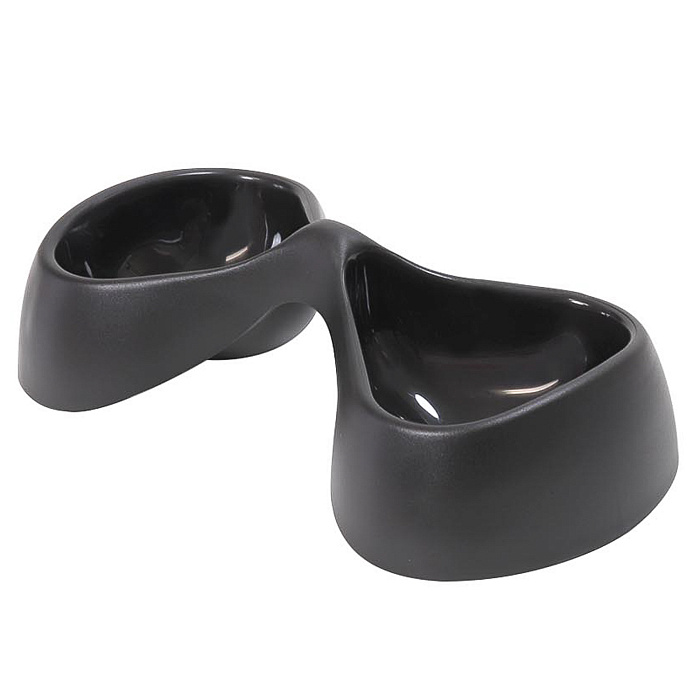 United Pets миска двойная Bicio, 2х230 мл, черная
