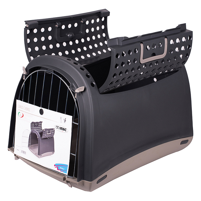 IMAC переноска для кошек и собак LINUS CABRIO 50х32х34,5h см, антрацит СКИДКА 40%