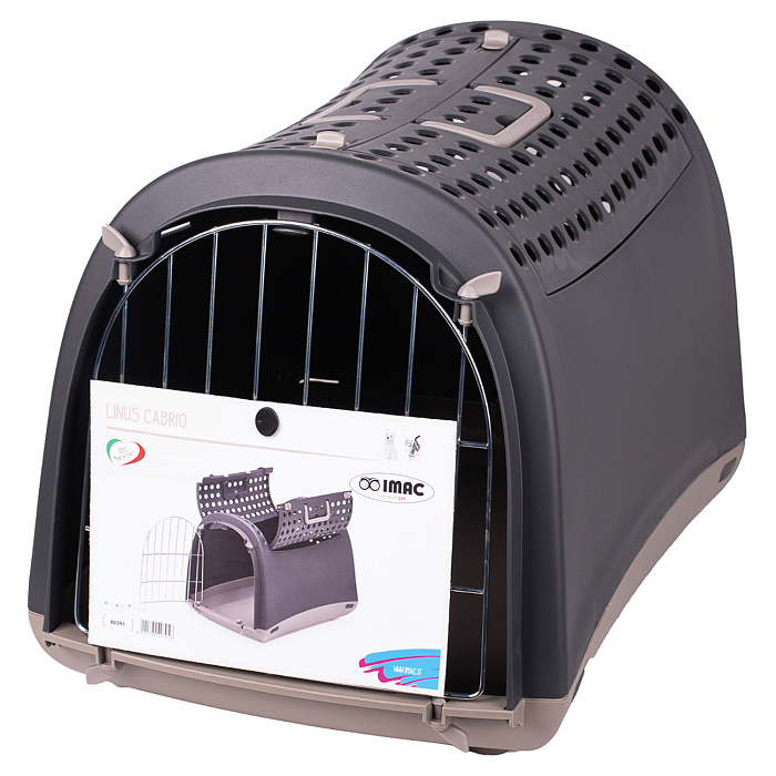 IMAC переноска для кошек и собак LINUS CABRIO 50х32х34,5h см, антрацит СКИДКА 40%