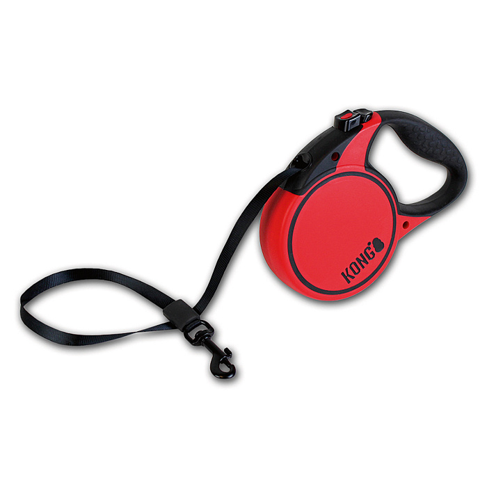 Рулетка KONG Terrain для собак (весом до 50 кг), размер L, лента 5 метров, красная СКИДКА 50%