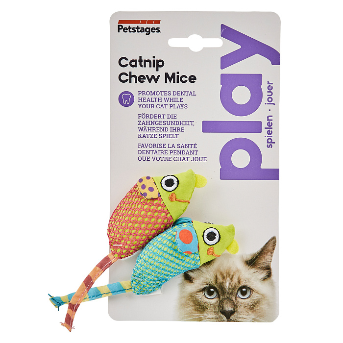 Игрушка Catstages Dental для кошек "Веселые мышки" c кошачьей мятой, 2 шт в комплекте