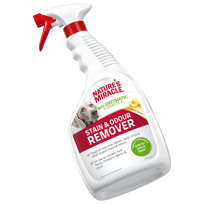 Уничтожитель пятен и запахов Nature's Miracle для собак универсальный с ароматом дыни, спрей 946 мл