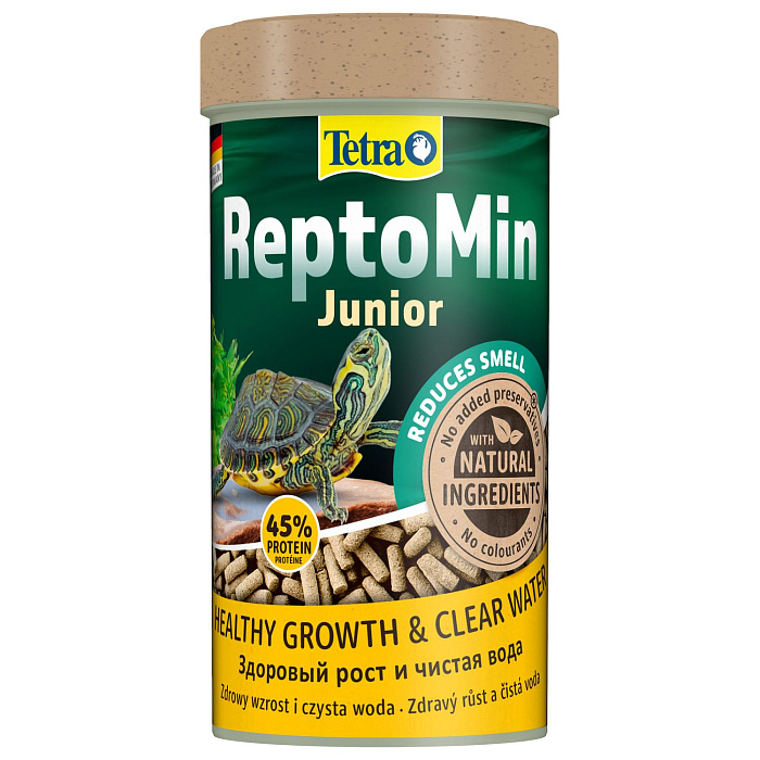 Корм Tetra ReptoMin Junior для молодых водных черепах в виде палочек 250 мл