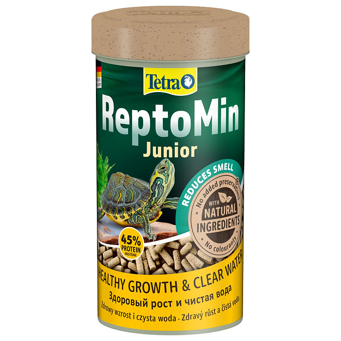 Корм Tetra ReptoMin Junior для молодых водных черепах в виде палочек 250 мл