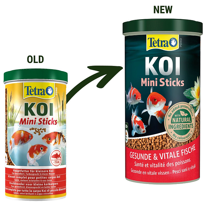 Tetra Pond Koi Mini Sticks корм для молодых кои в палочках 1 л