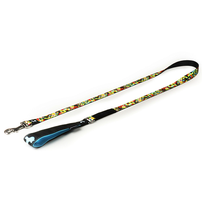 Поводок United Pets для собак Complete me 120 см, 25 мм, разноцветный рисунок