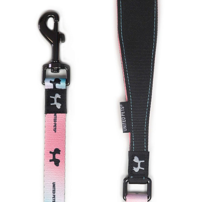 Поводок United Pets для собак Complete me 25 x 1200 mm, розово-голубой тай-дай