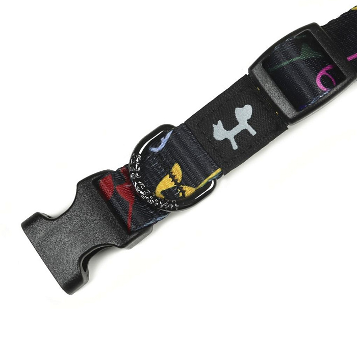Ошейник United Pets для собак Complete me L 25 x 430/730mm, черный с разноцветными булавками