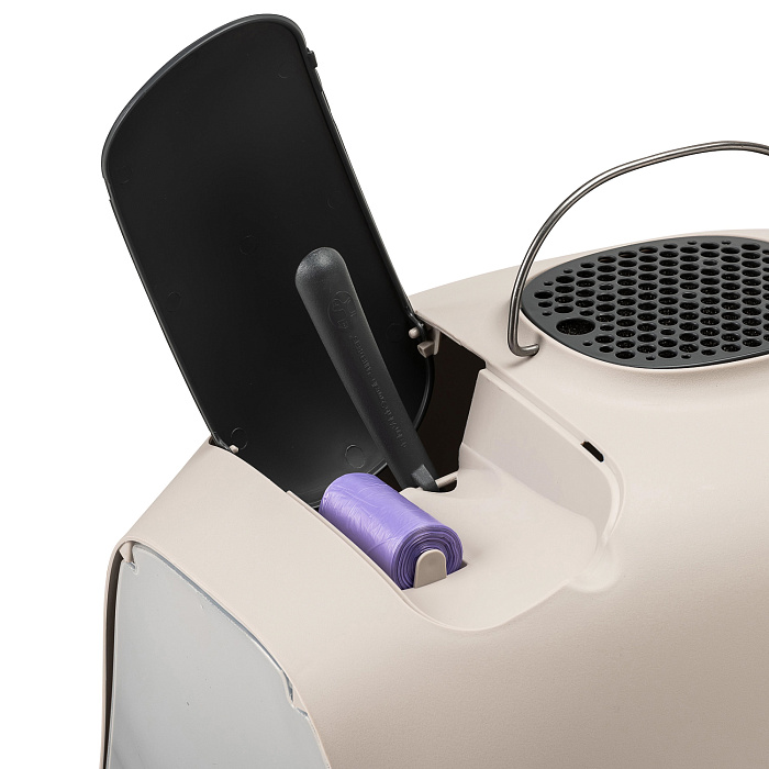 United Pets био-туалет "Minù" в комплекте с совочком, пакетами для уборки и угольным фильтром 40х40х50 см, серый/темно-серый