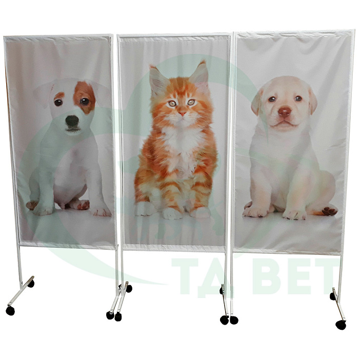 ТД ВЕТ Ширма для ветеринарного кабинета 720x420x1720h (рисунок "собака №1")