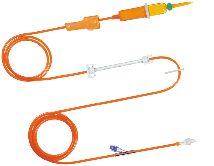 B.Braun Магистраль Инфузомат Спэйс Сэйфсет 250 см, светозащитная, оранж., Нейтрапур, с Сэйффлоу