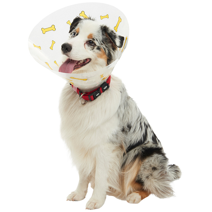 KRUUSE (из наличия) Воротник с дизайном (желтые кости) 20 см СКИДКА 80%