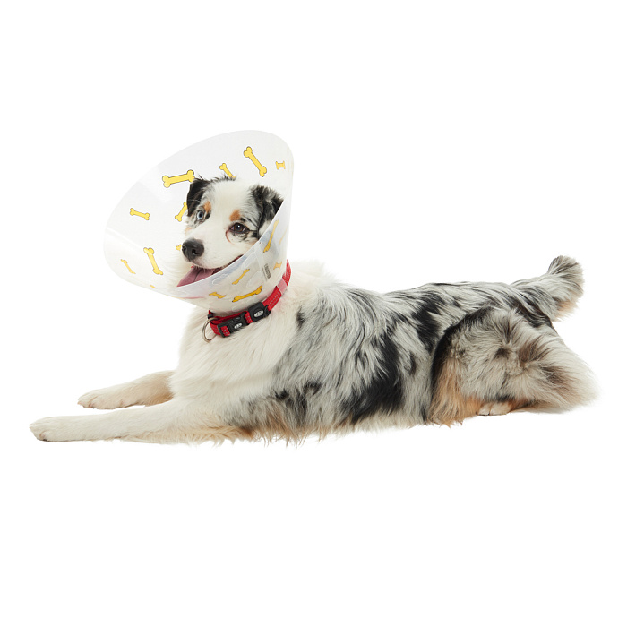 KRUUSE (из наличия) Воротник с дизайном (желтые кости) 20 см СКИДКА 80%