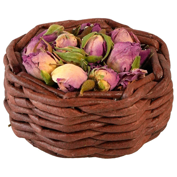 Лакомство Bambini Pets Корзина с высушенными цветками розы для грызунов и кроликов, 10 г.