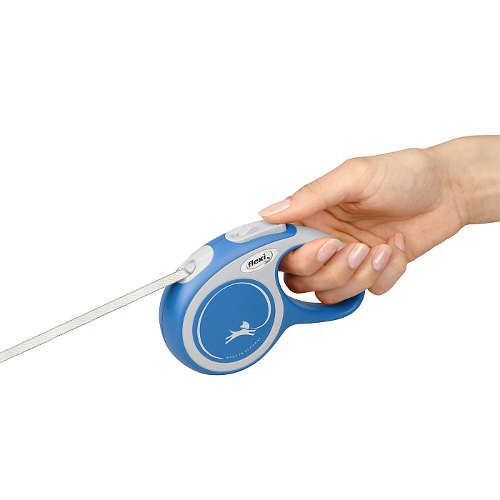 flexi рулетка NEW LINE Comfort XS (до 12 кг) лента 3 м серый/синий