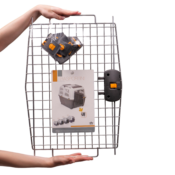 MPS переноска SKUDO 6  92х63х70h см с металлической дверцей с замком серая